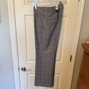 Ann Taylor Black and White Plaid Boot Cut Pants